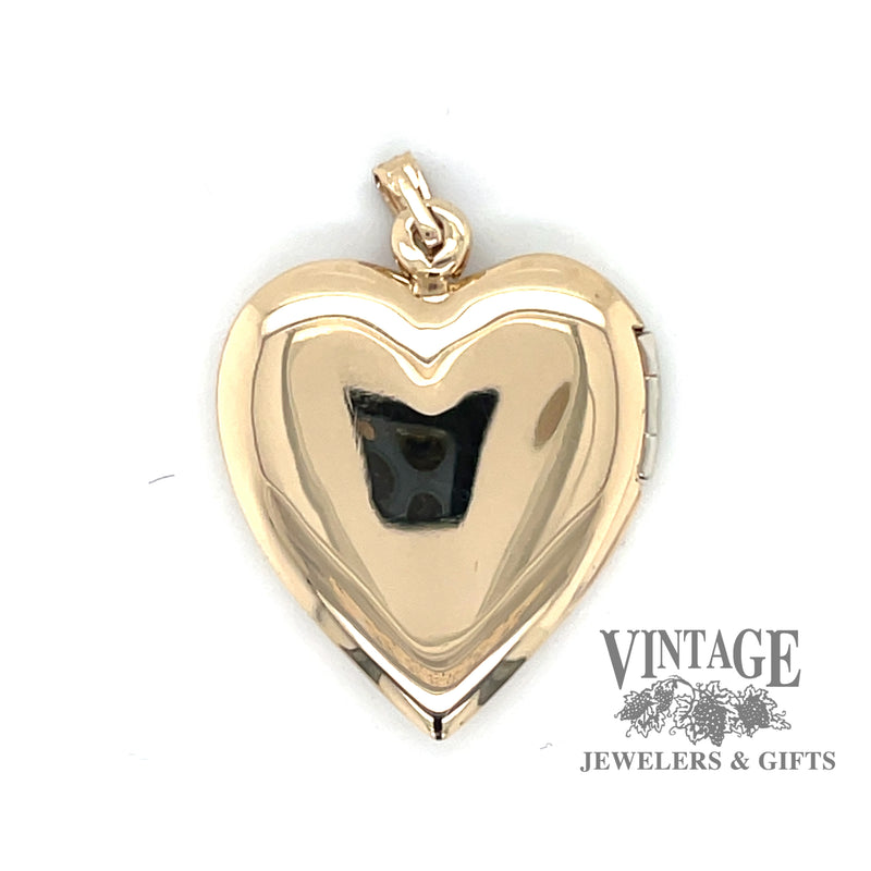 Floral heart locket in 14k multi color gold