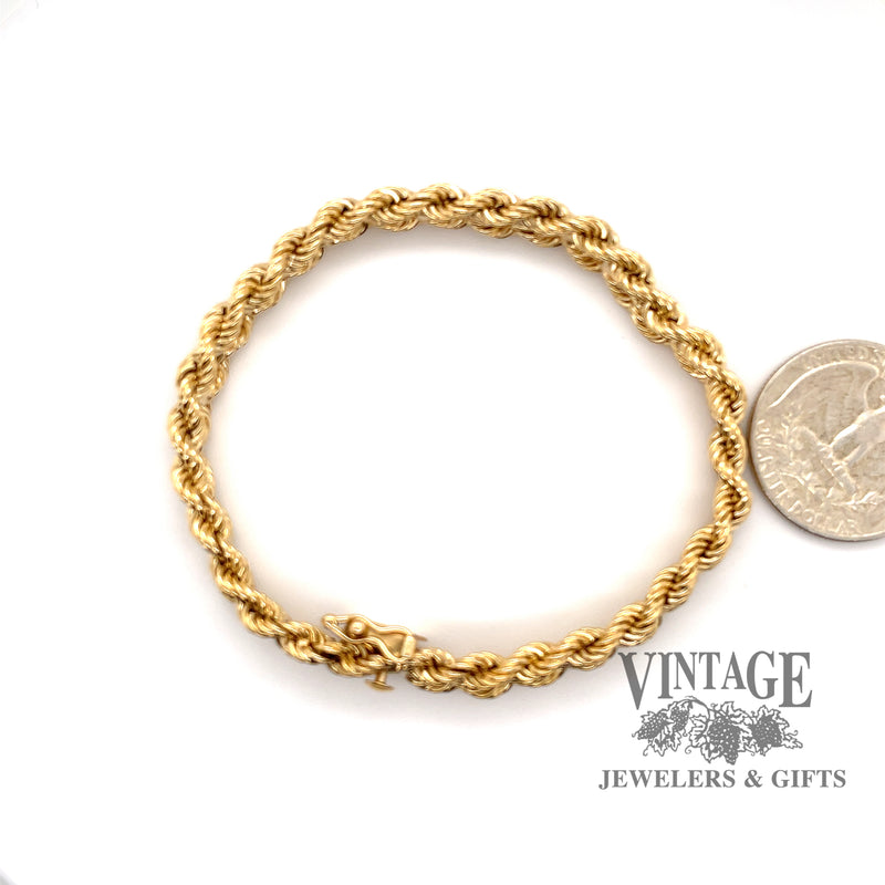 Solid double rope chain 8.7 mm 14k bracelet