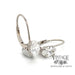 14 karat white gold .86 carat total weight Marquise shape diamond lever back drop earrings, angled view