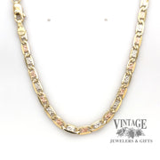 10 karat gold multi color 20.5" diamond cut star design link chain