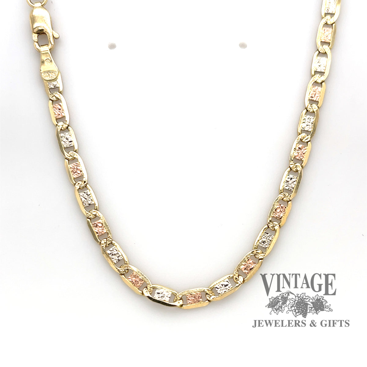 14K Gold Large Curb Link Chain Necklace 14K White Gold / 24 +$360