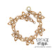 14 karat yellow gold pearl basket and diamond bracelet