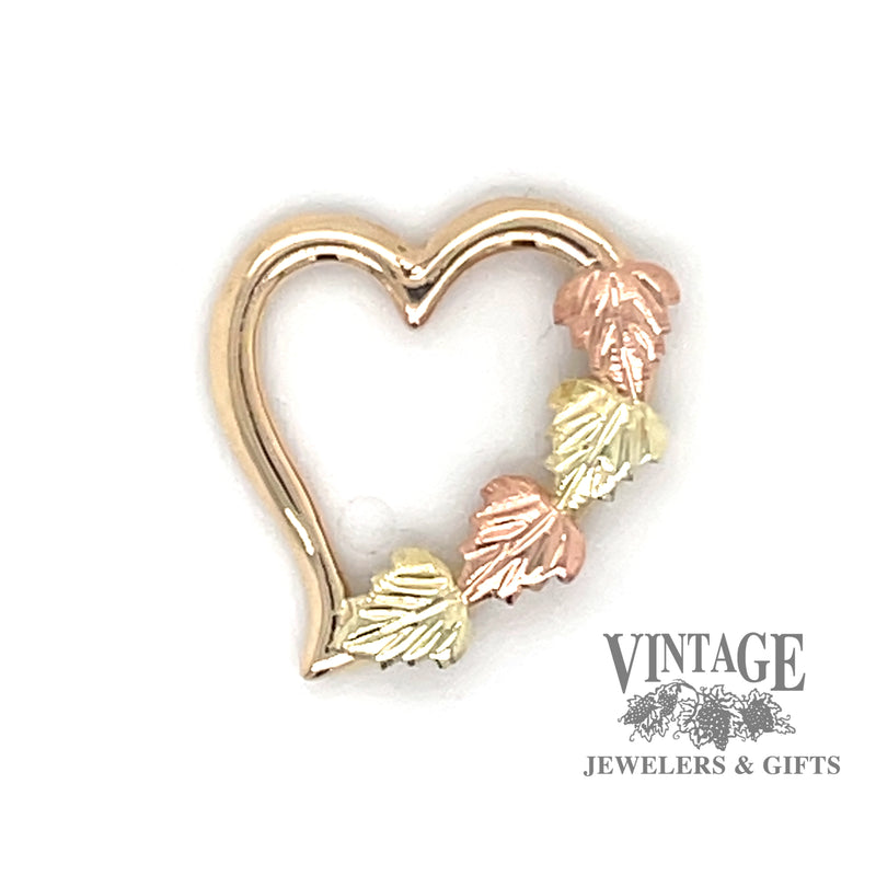 Black Hills Gold floating heart charm