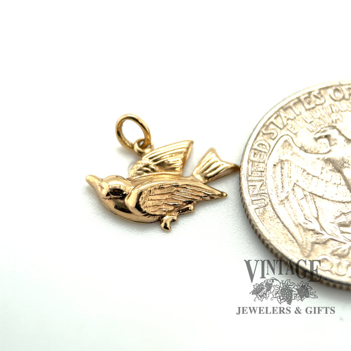 Bird charm in 10ky gold