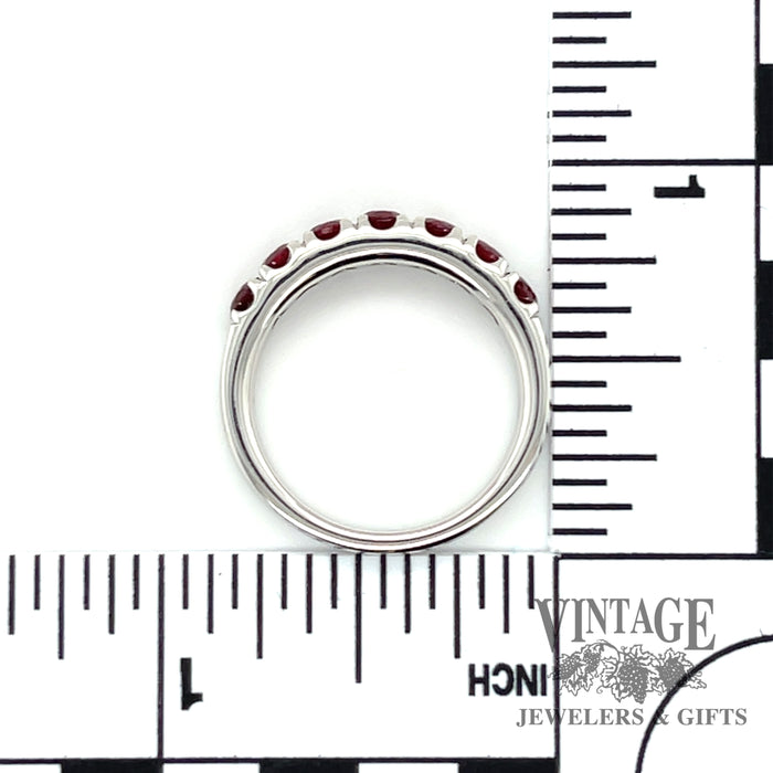 Pave red ruby 14kw gold ring scale