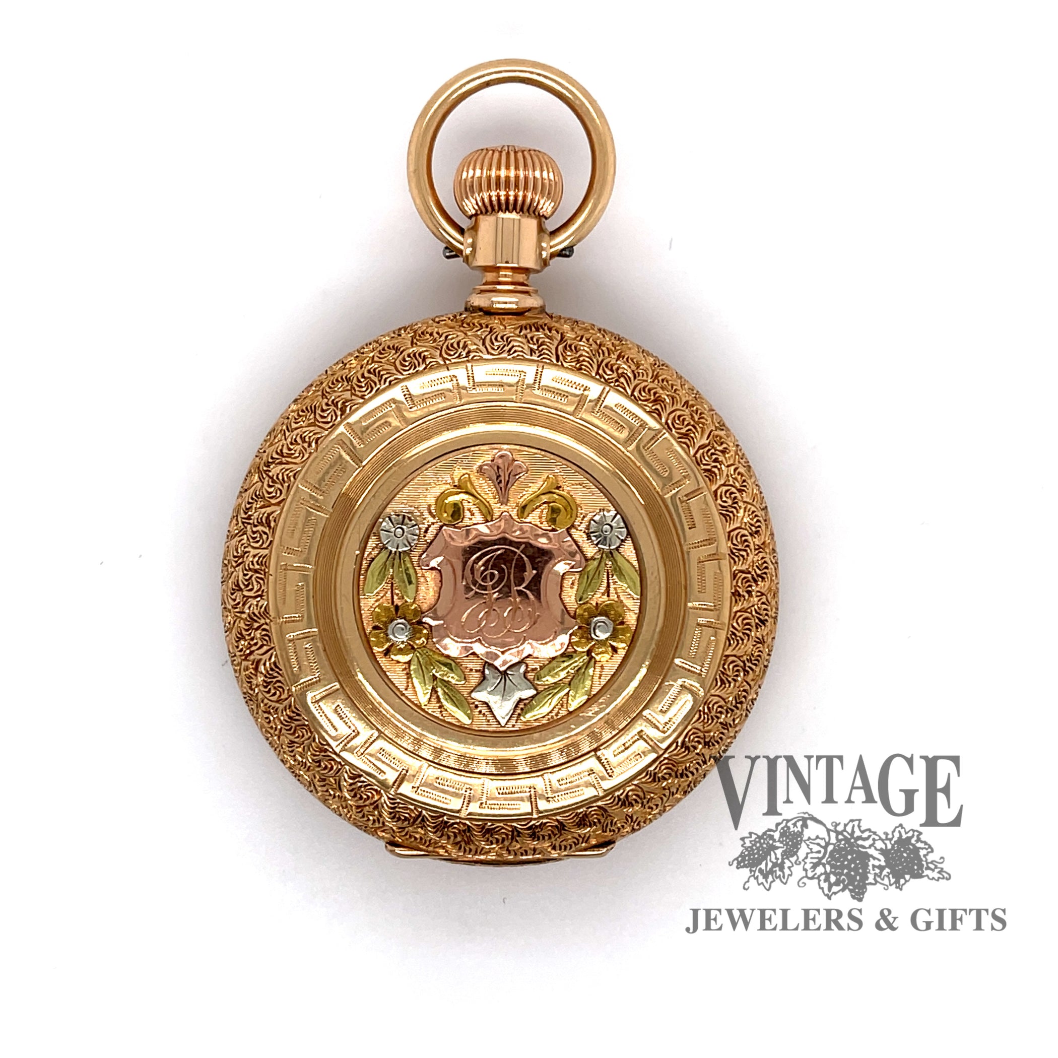 American Waltham Pocket Watch 14k Multi Color Gold — Vintage Jewelers ...