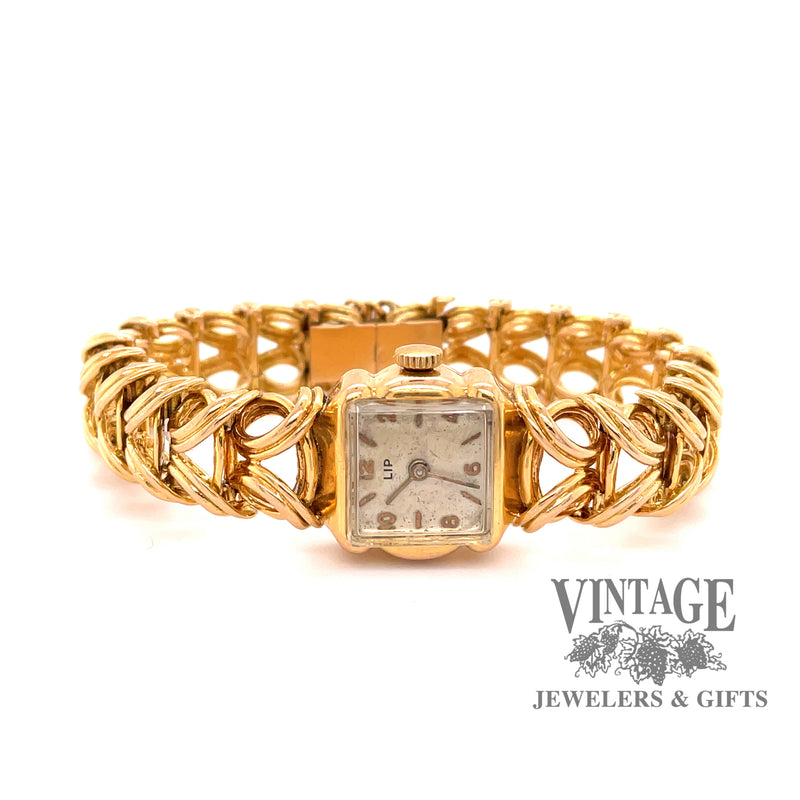Rare French "Lip" (brand) 18 karat gold mechanical watch