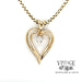 14 karat yellow gold diamond open heart pendant