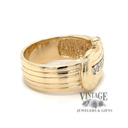 Buckle 14ky gold and diamond ring side