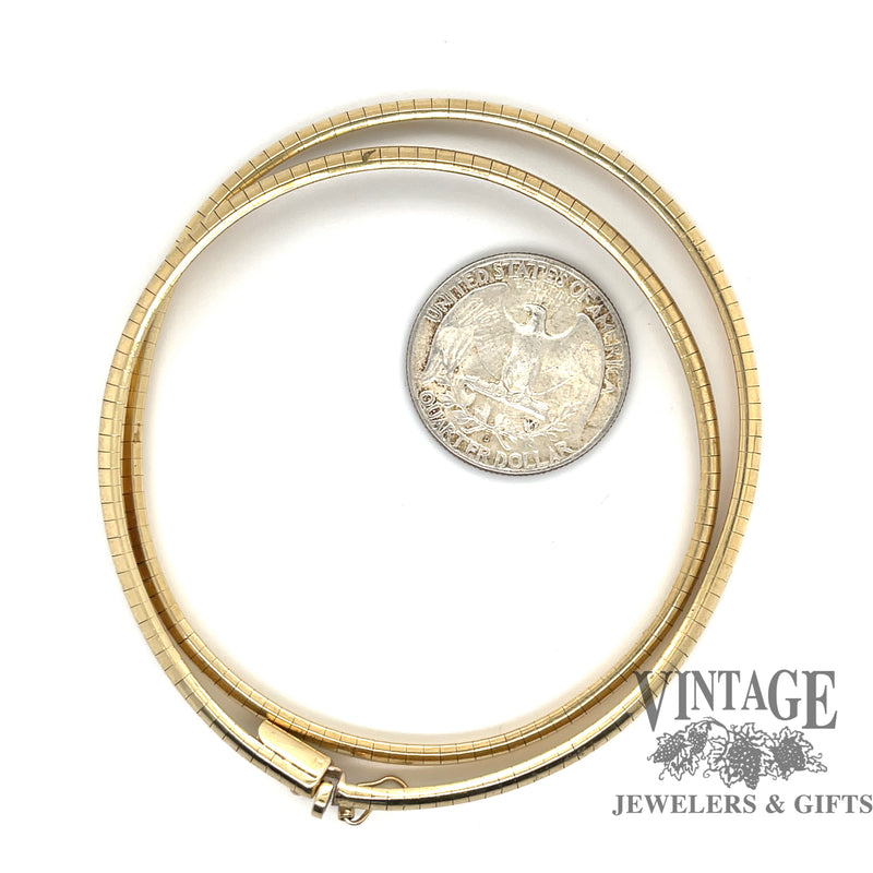 4 mm 14k gold 16.5" omega necklace