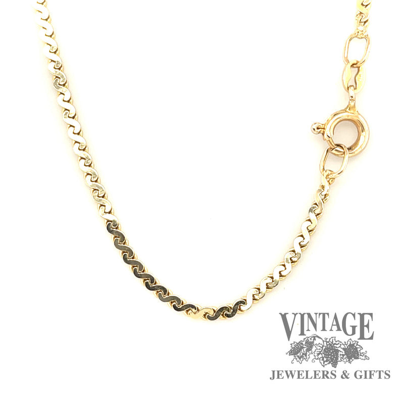 23” serpentine 1.8 mm 14ky gold chain
