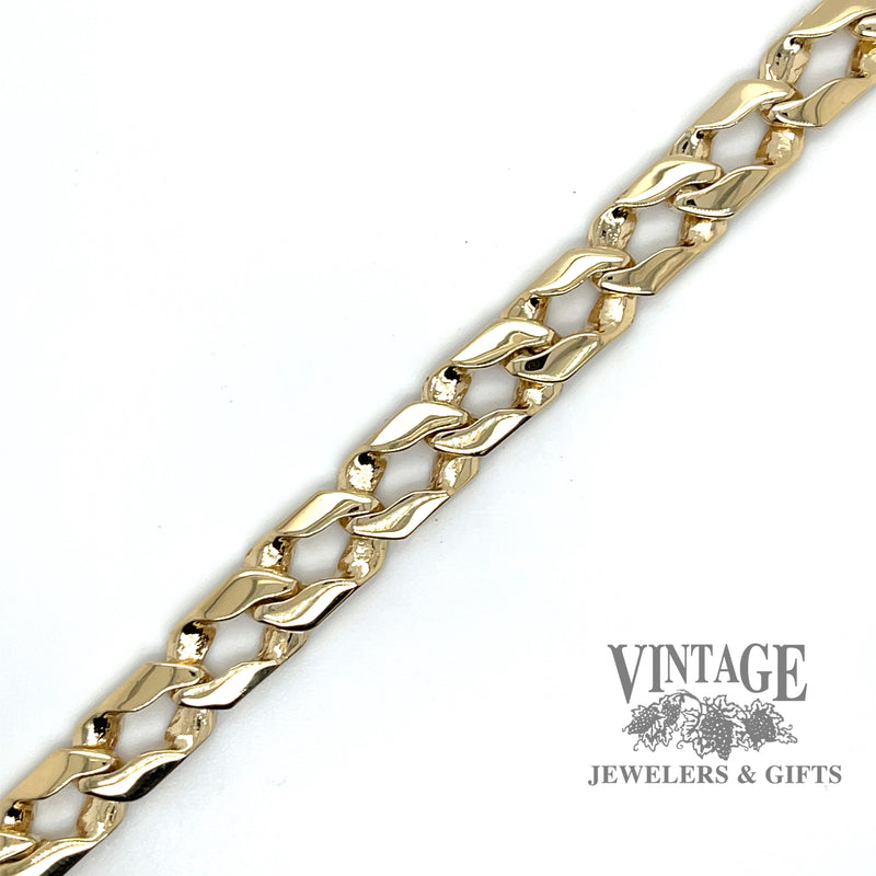 8” 8.3mm 14ky gold curb chain bracelet