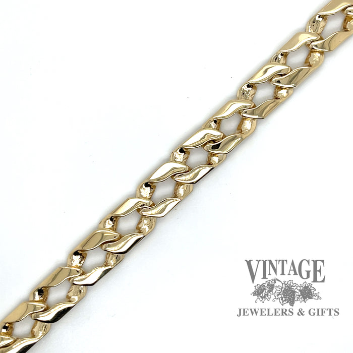 8” 8.3mm 14ky gold curb chain bracelet