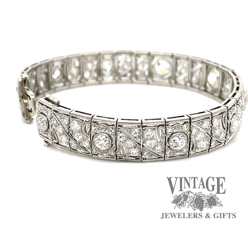 Platinum Edwardian diamond link bracelet.