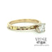 Gold nugget inlay 14ky gold diamond solitaire ring angle