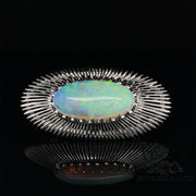 Estate 14 karat white gold opal combination pendant/slide necklace