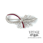 Platinum ruby diamond pin