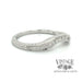 14 karat white gold curved vintage inspired diamond ring band