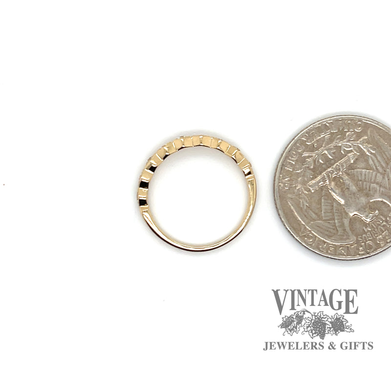 Hexagonal brilliant cut diamond settings 14ky gold ring