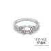 14 karat white gold, vintage inspired, leaf design diamond semi ring mounting