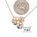 Plumeria floral diamond necklace in multi color 14k gold quarter for scale