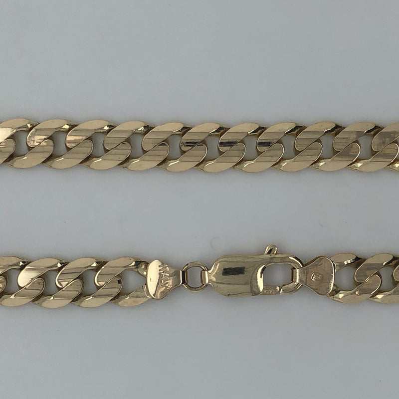 14 karat yellow gold 20" heavy solid Curb  link neck chain