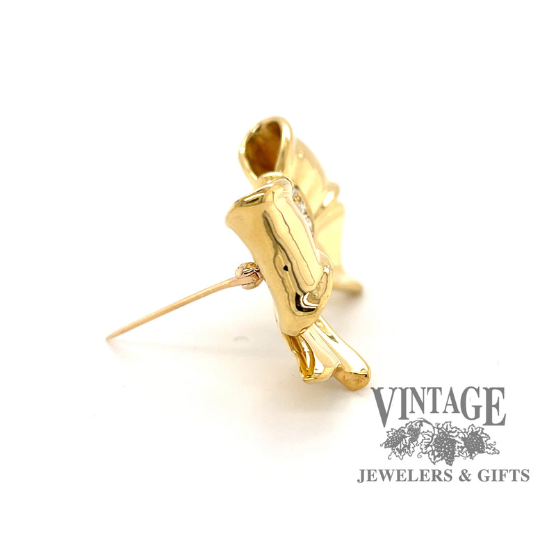 Herbert Rosenthal 18ky gold and diamond bow pin.