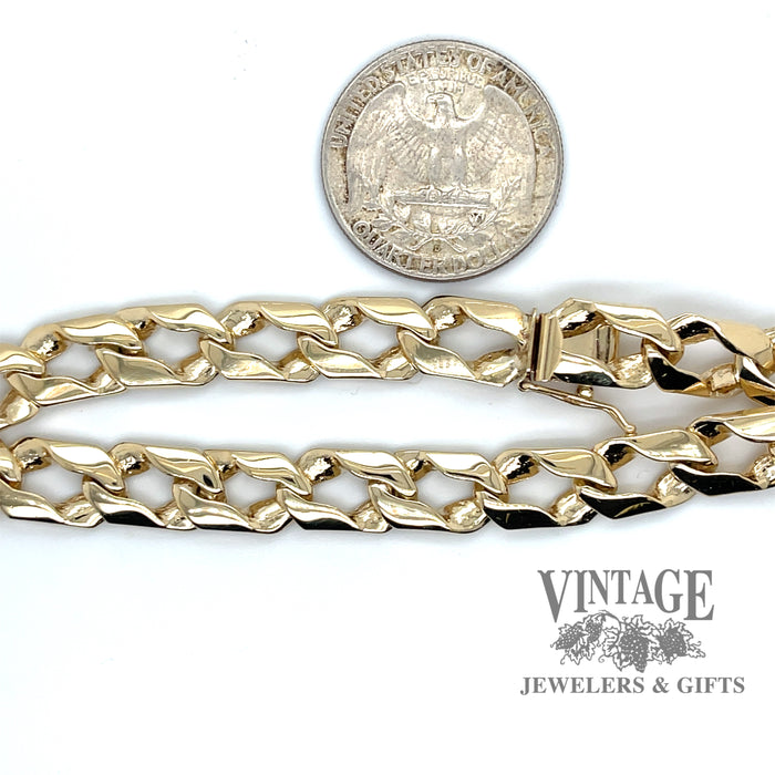 8” 8.3mm 14ky gold curb chain bracelet
