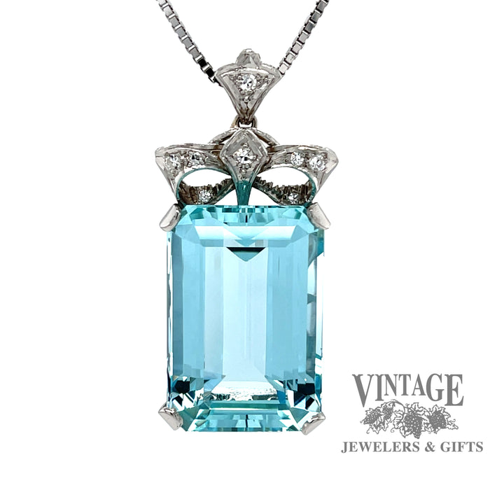 NEW AQUAMARINE 925 STERLING SILVER DIAMOND NECKLACE in 2023 | Vintage style  jewellery, Silver diamond necklace, Womens jewelry necklace