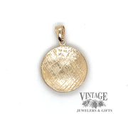 14 karat yellow gold soccer ball charm or pendant, back