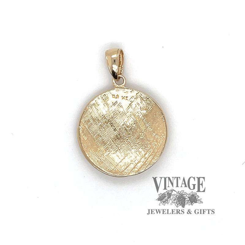 14 karat yellow gold soccer ball charm or pendant, back