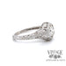 Edwardian inspired 14 karat white gold filigree .74ct I-VVS1 diamond solitaire ring, side view