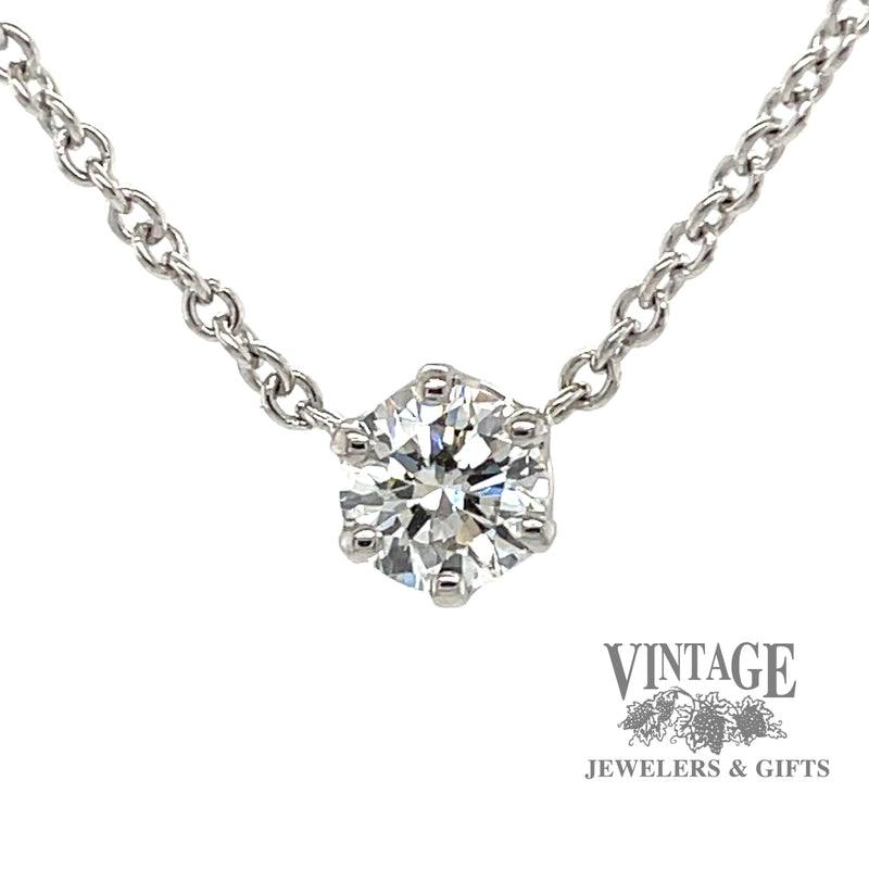 1.0 carat natural diamond platinum solitaire necklace