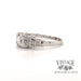 Vintage solitaire 18k white gold .20ct diamond ring, side view