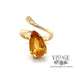 14k yellow gold pear shaped citrine ring 