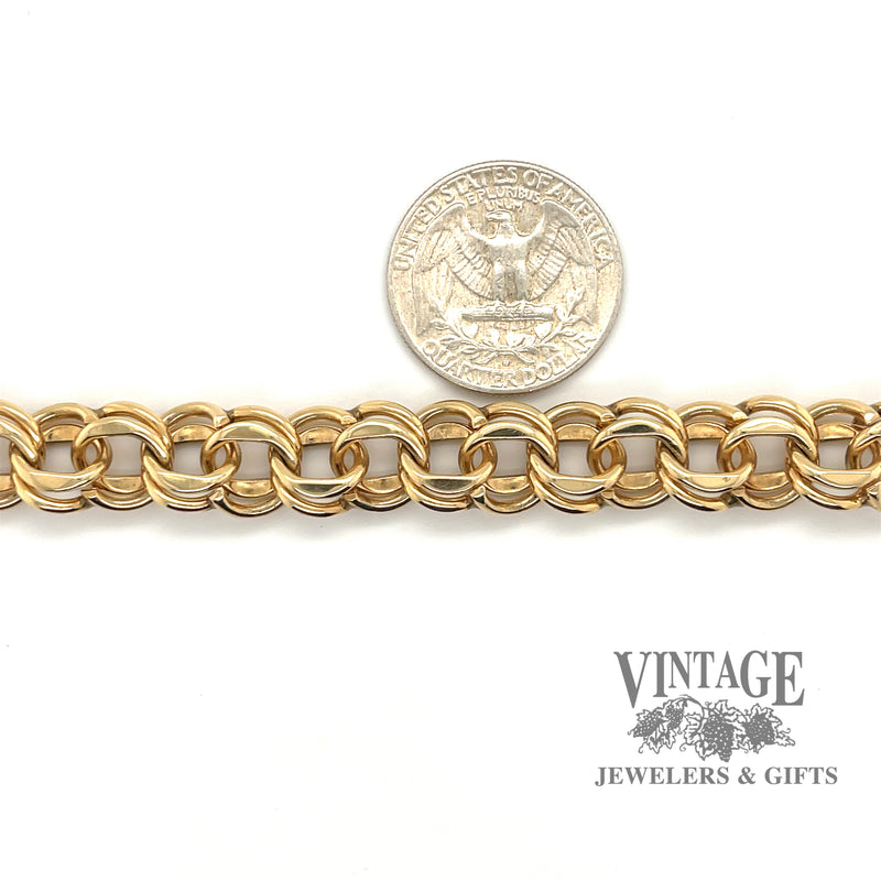 Yellow gold bismarck link estate bracelet