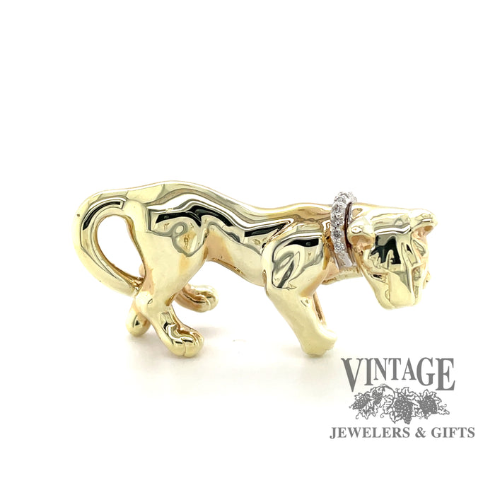 Panther omega 18ky gold slide pendant