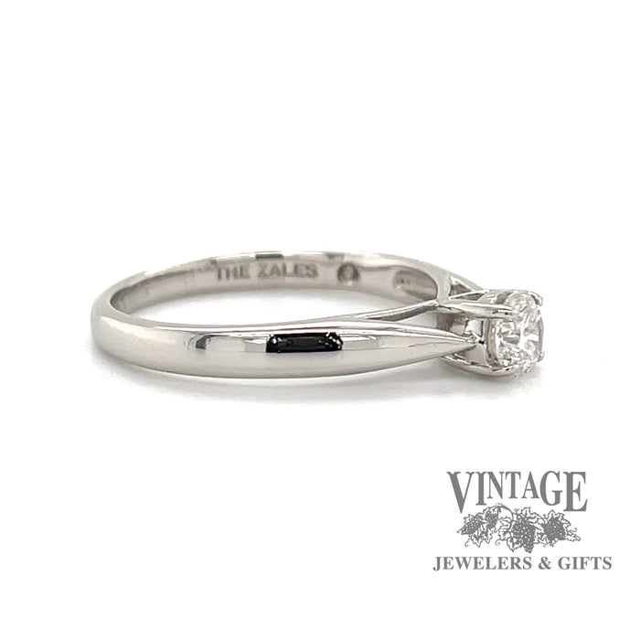 .31 carat octagonal platinum solitaire ring , angled view