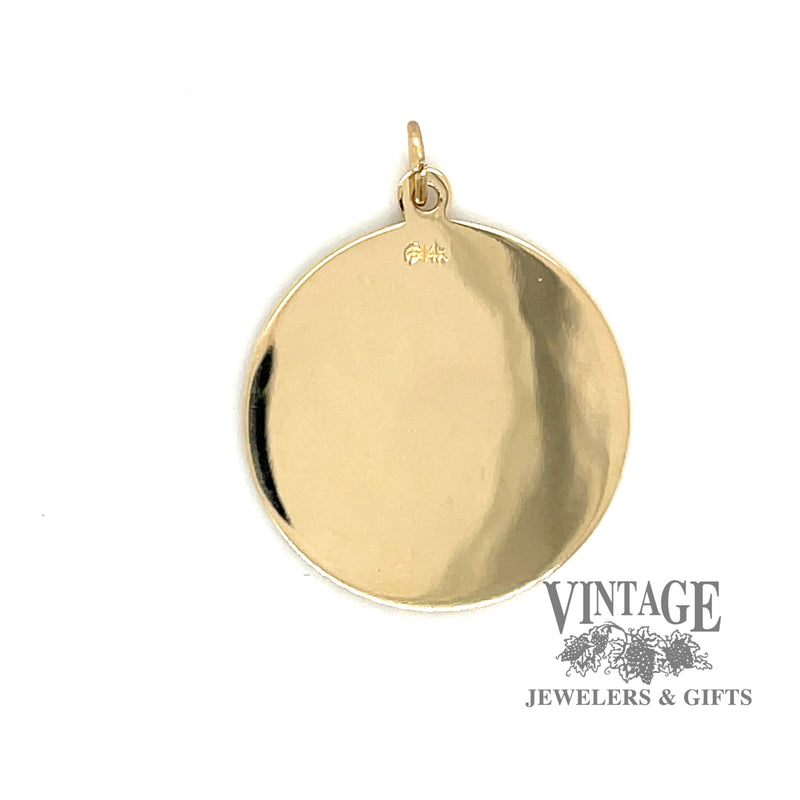 St. Christopher 14ky gold 22mm medallion reverse