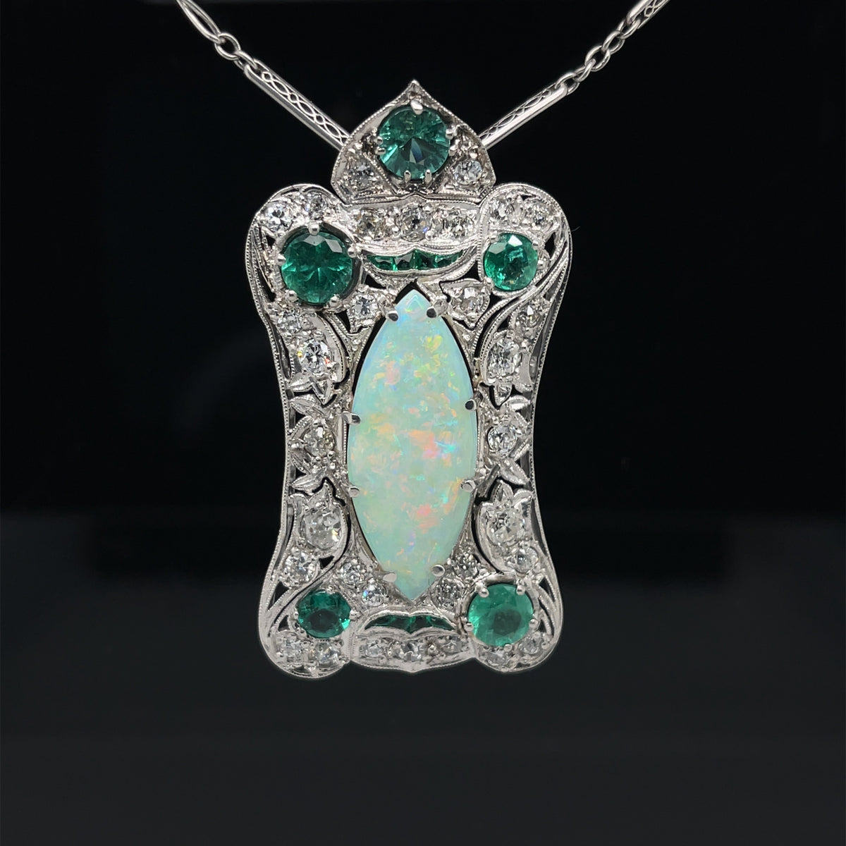 Opal and on sale emerald necklace