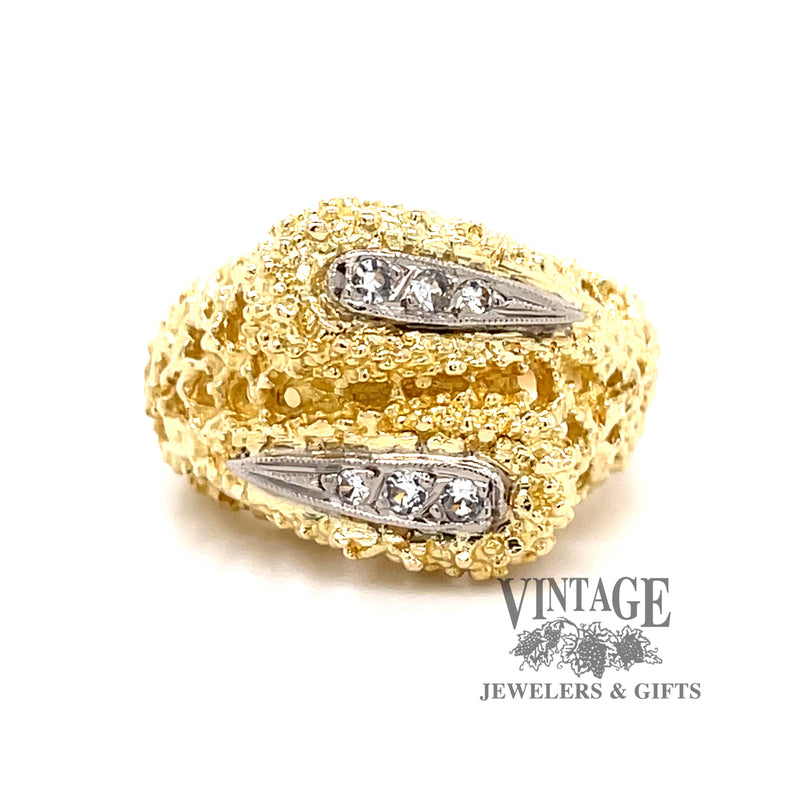 Organic bypass 18ky gold ring