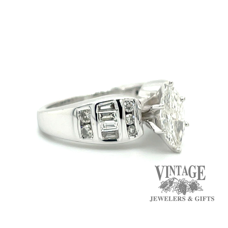 Marquise diamond 14kw gold ring