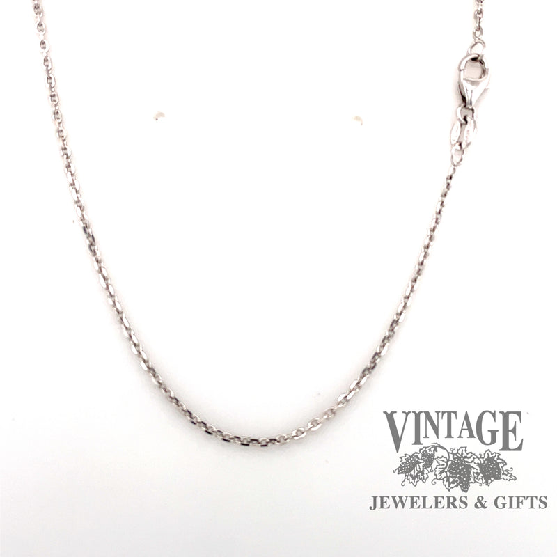 14 karat white gold 20" 1m diamond cut solid cable chain