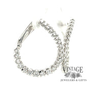 Twisted diamond 1.5CTW 14kw gold hoop earrings