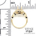 14 karat yellow gold braided shank diamond halo semi-mount ring, with measurement