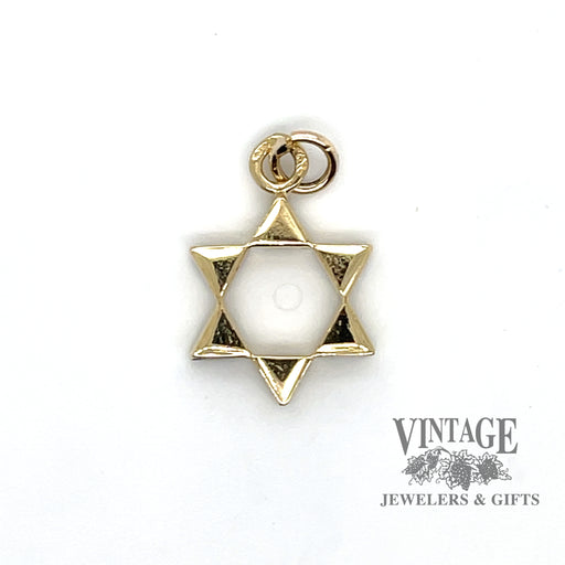 Star of David 14ky gold pendant front