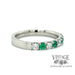 Emerald and diamond pave platinum ring side
