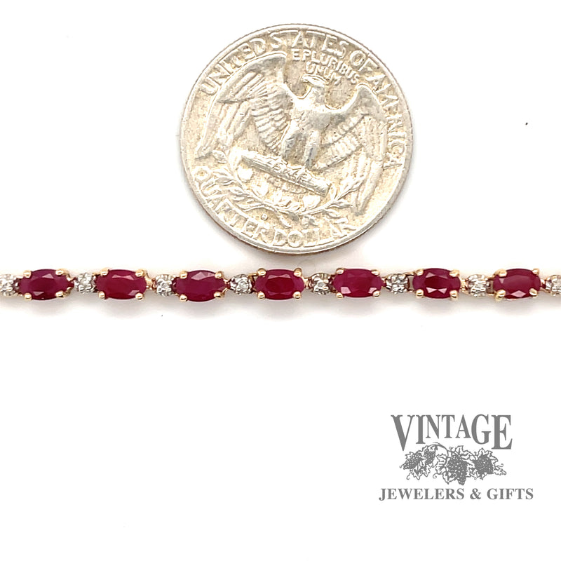 7ctw Ruby and diamond 14ky bracelet