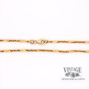 Picture of 22 karat yellow gold  fancy link chain showing section with lobster clasp.