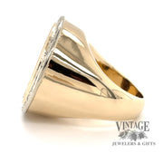 U.S. half eagle Liberty gold coin and diamond 14k ring, side view